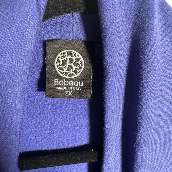 Bobeau Royal Blue Open Cardigan with Draping Detail - Picture 3 of 7